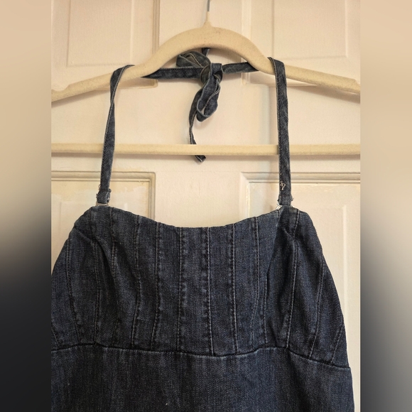 Zana Di Jeans Chic Denim Halter Dress - Picture 2 of 6
